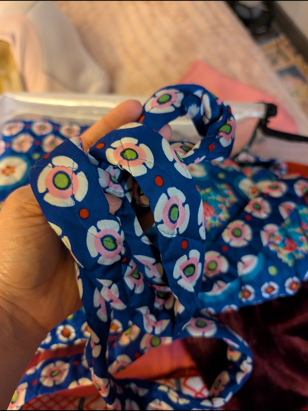 Vintage Blue Floral Maxi Housecoat Dress - Picture 8 of 8